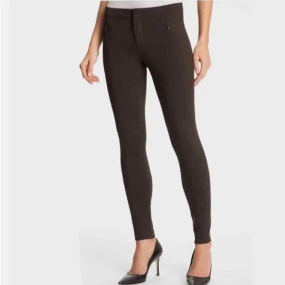 Vince Riding Pants Womens 4 Dark Brown Career Ponte Knit Casual Office Neutral